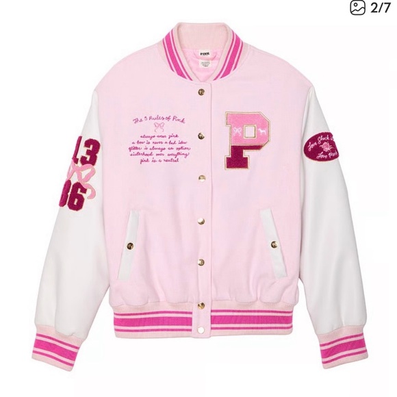 🎀🌸🩷🎀 VS LOVE SHACK FANCY VARSITY JACKET🎀🌸🩷🎀 - Picture 6 of 6